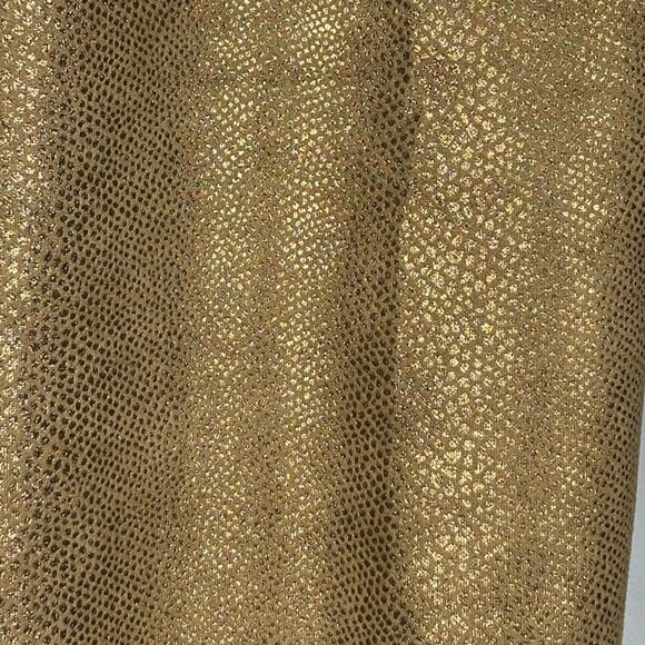 White House Black Market Legging Foil Snake High Waisted Gold Size 2 - Picture 6 of 11